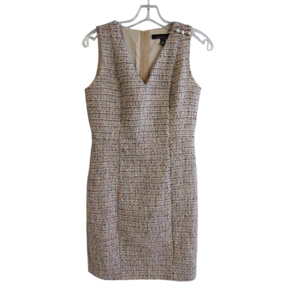 Women’s 0 White House Black Market Tweed Sleeveless Sheath Dress NWT - Picture 2 of 8